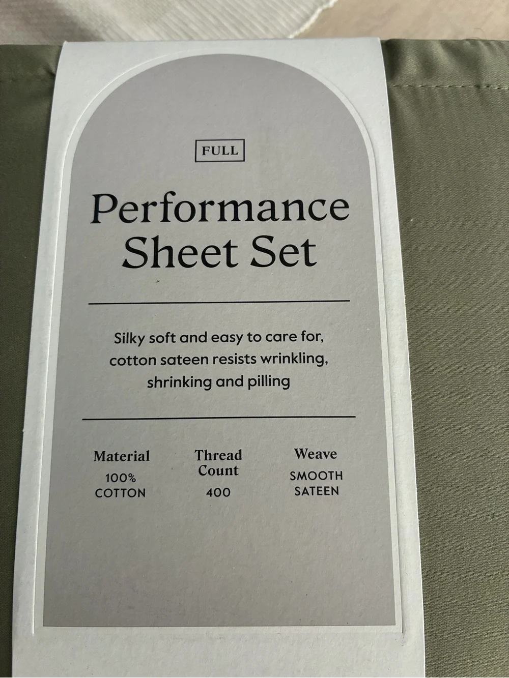 Threshold Performance 400 Thread Count Sheet Set Green •Full•